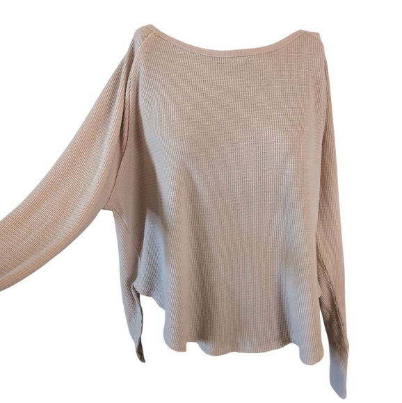 JoyLab Tops - NWT Joy Lab Cream Waffle Knit Thumbhole Top XL